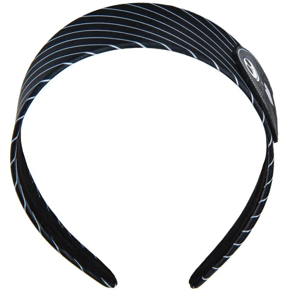 Women Girls Jack Skellington Satin Headband Halloween Cosplay Gift